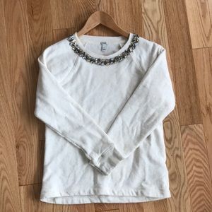 JCrew Sweatshirt w/ Jewel Collar Detail